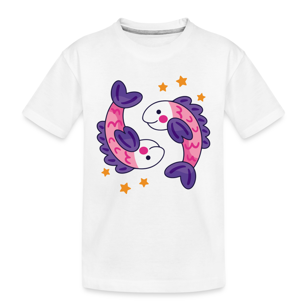 Toddler Zany Pisces Premium Organic T-Shirt - white