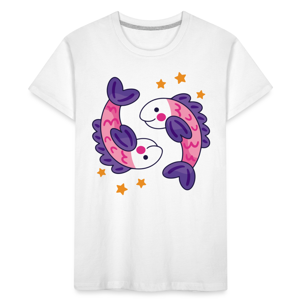 Toddler Zany Pisces Premium Organic T-Shirt - white