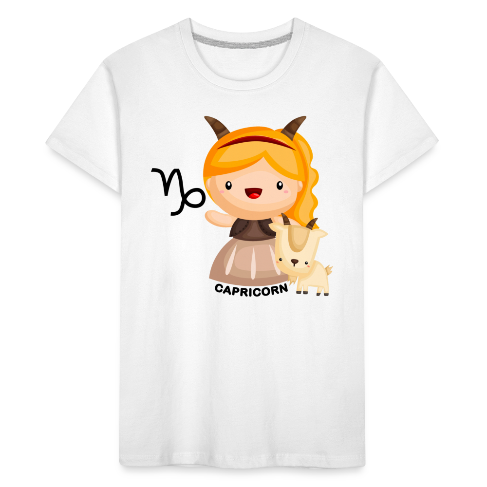 Toddler Astro Girl Capricorn Premium Organic T-Shirt - white