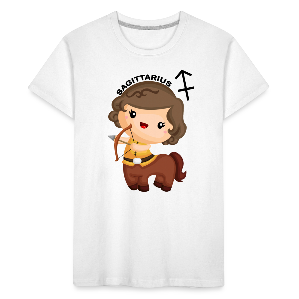 Toddler Astro Girl Sagittarius Premium Organic T-Shirt - white