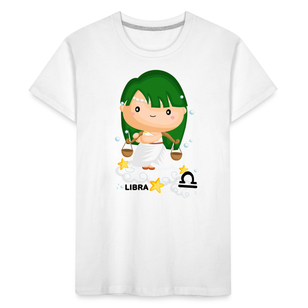 Toddler Astro Girl Libra Premium Organic T-Shirt - white