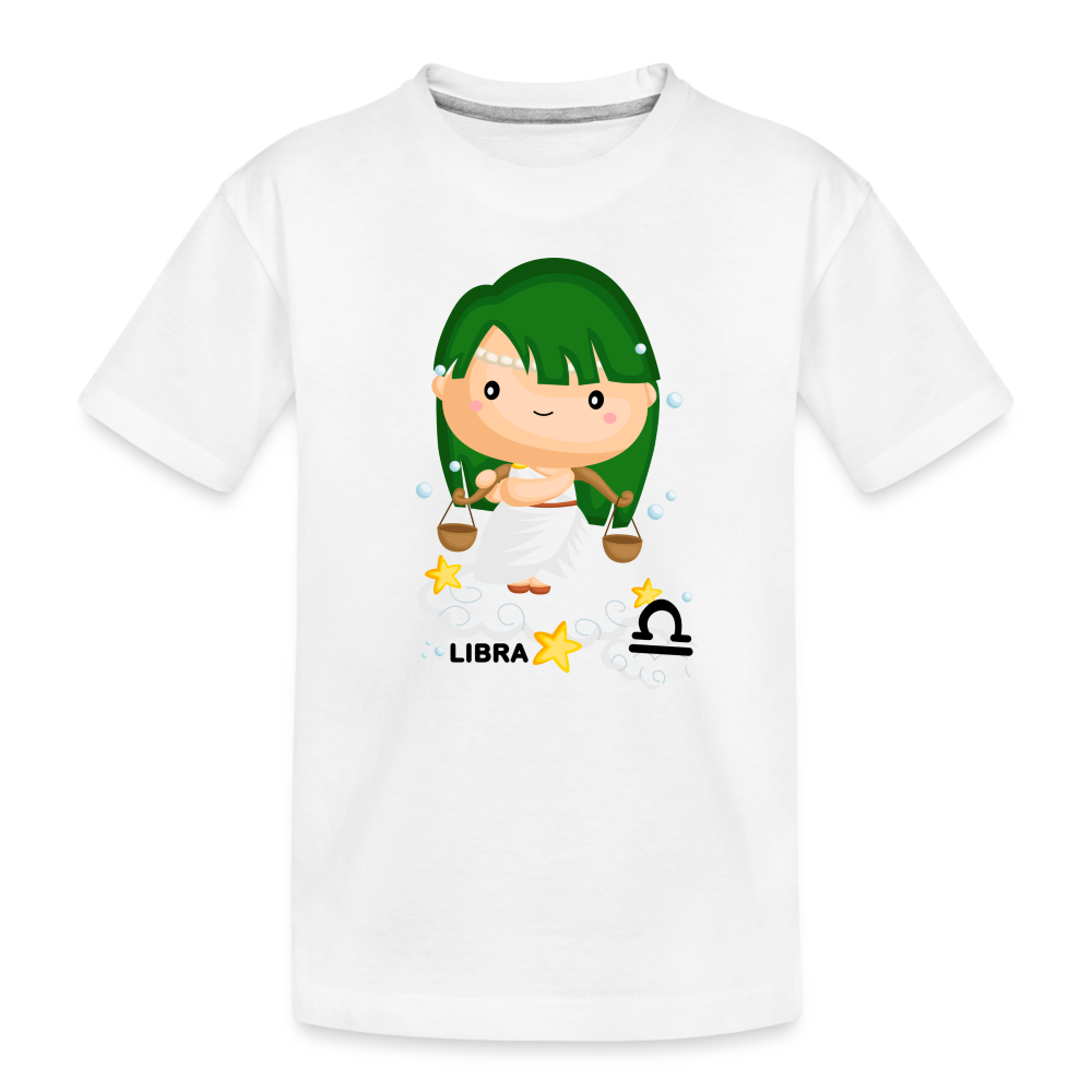 Toddler Astro Girl Libra Premium Organic T-Shirt - white