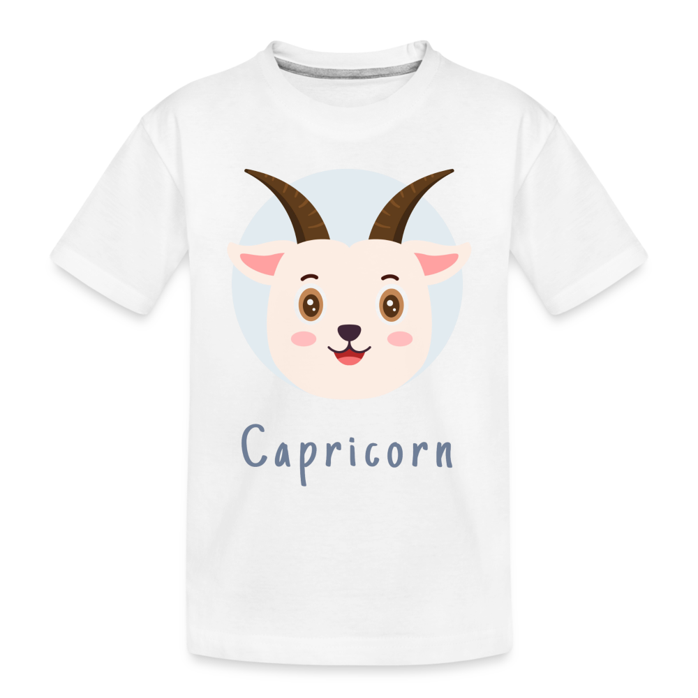 Toddler Astro Toon Capricorn Premium Organic T-Shirt - white