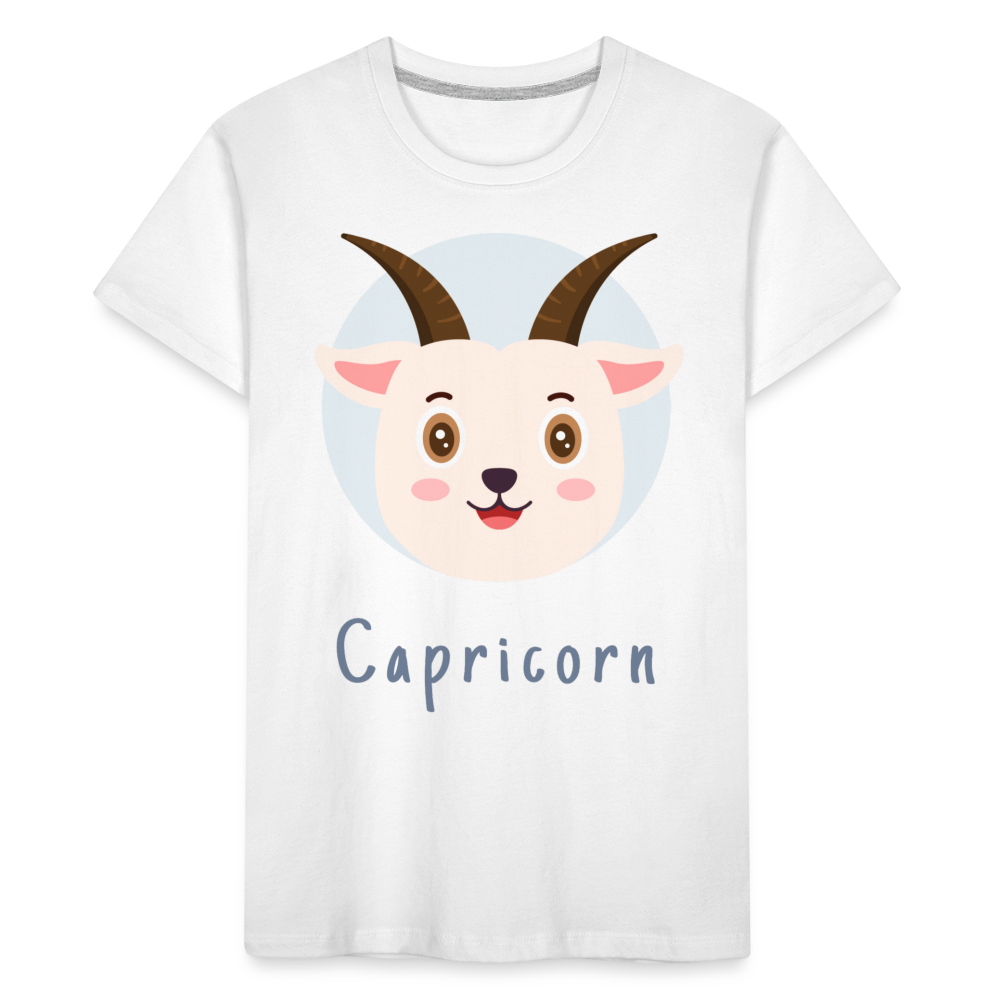 Toddler Astro Toon Capricorn Premium Organic T-Shirt - white