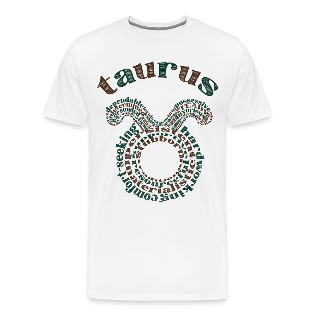 Men's Power Words Taurus Premium T-Shirt - white