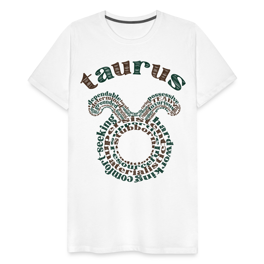 Men's Power Words Taurus Premium T-Shirt - white