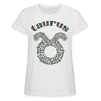 Thumbnail for Women's Power Words Taurus Relaxed Fit T-Shirt - white