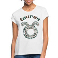 Thumbnail for Women's Power Words Taurus Relaxed Fit T-Shirt - white