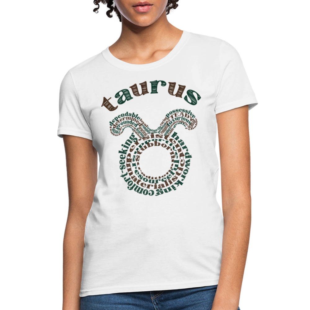 Women's Power Words Taurus T-Shirt - white