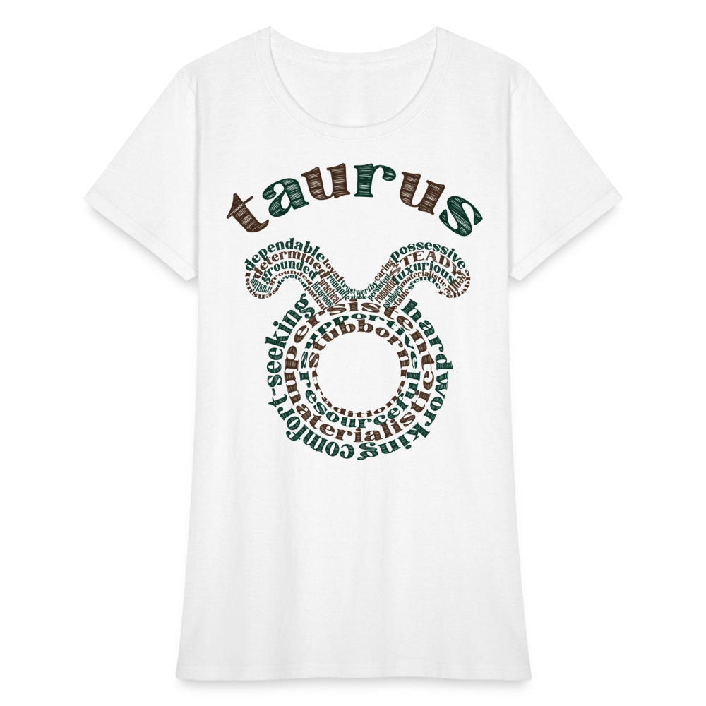 Women's Power Words Taurus T-Shirt - white