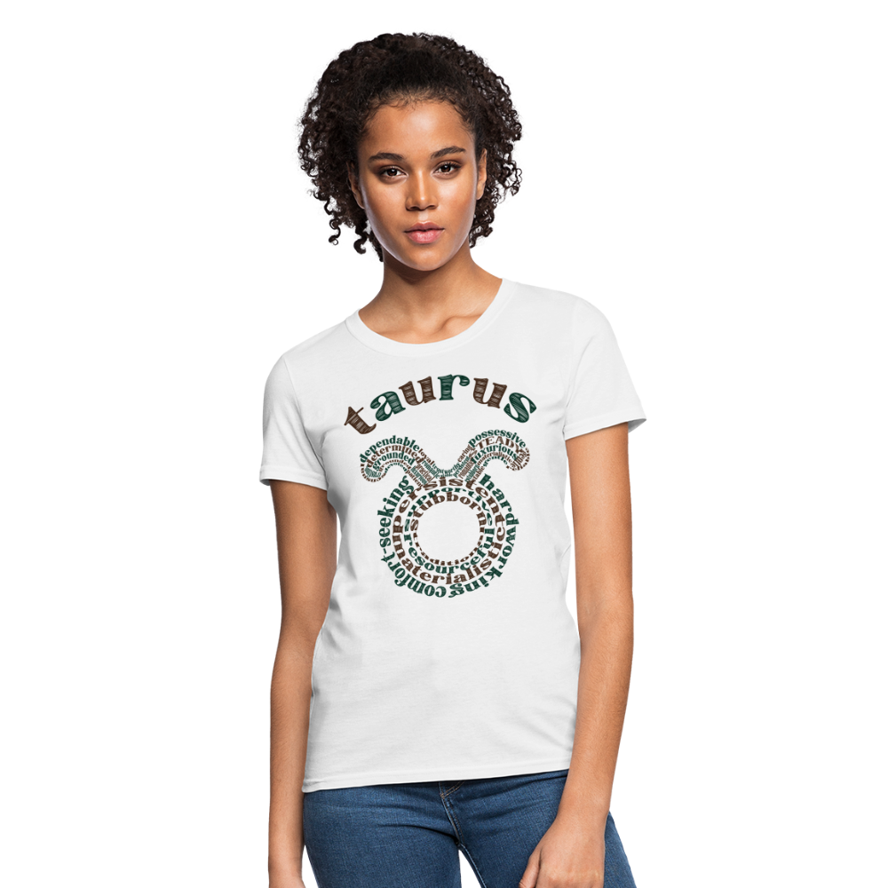 Women's Power Words Taurus T-Shirt - white