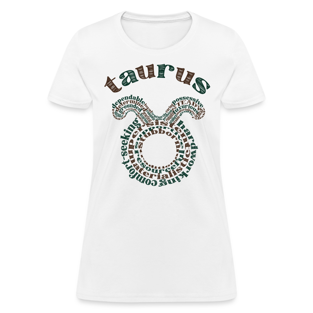 Women's Power Words Taurus T-Shirt - white