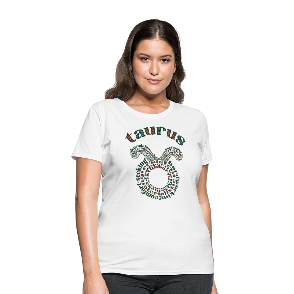 Women's Power Words Taurus T-Shirt - white