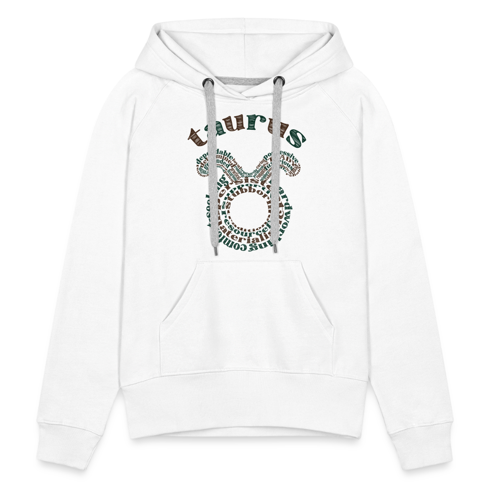 Women's Power Words Taurus Premium Hoodie - white