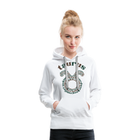 Thumbnail for Women's Power Words Taurus Premium Hoodie - white