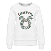 Thumbnail for Women's Power Words Taurus Premium Sweatshirt - white