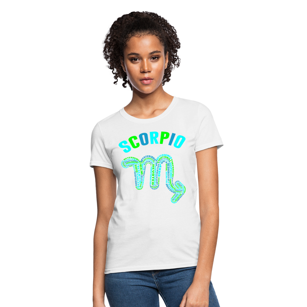 Women's Power Words Scorpio T-Shirt - white