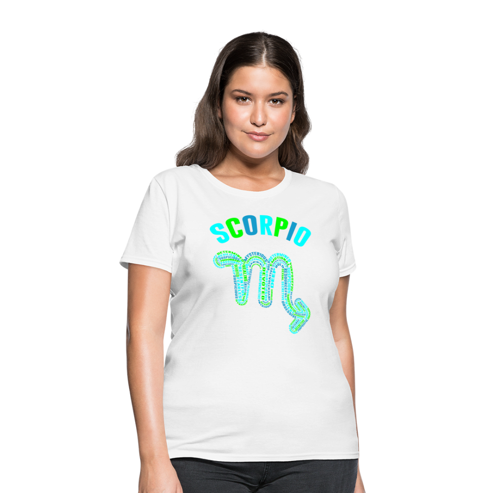 Women's Power Words Scorpio T-Shirt - white