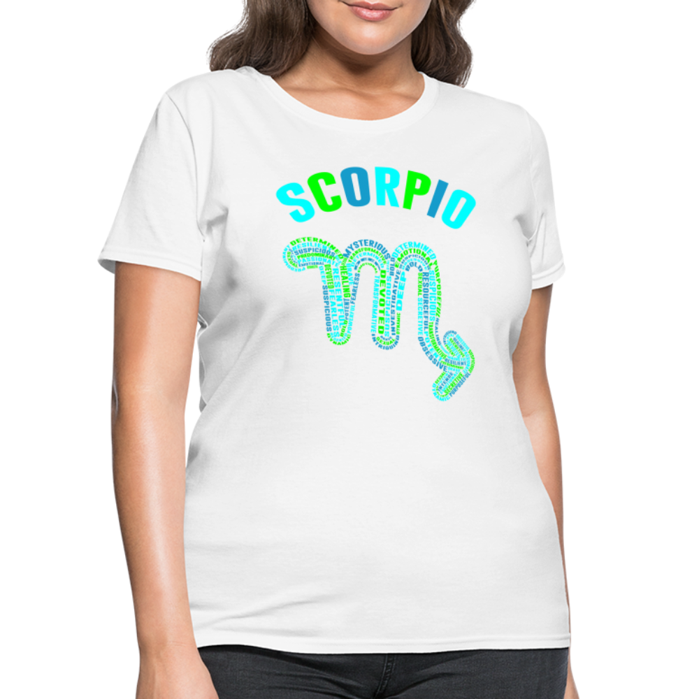 Women's Power Words Scorpio T-Shirt - white