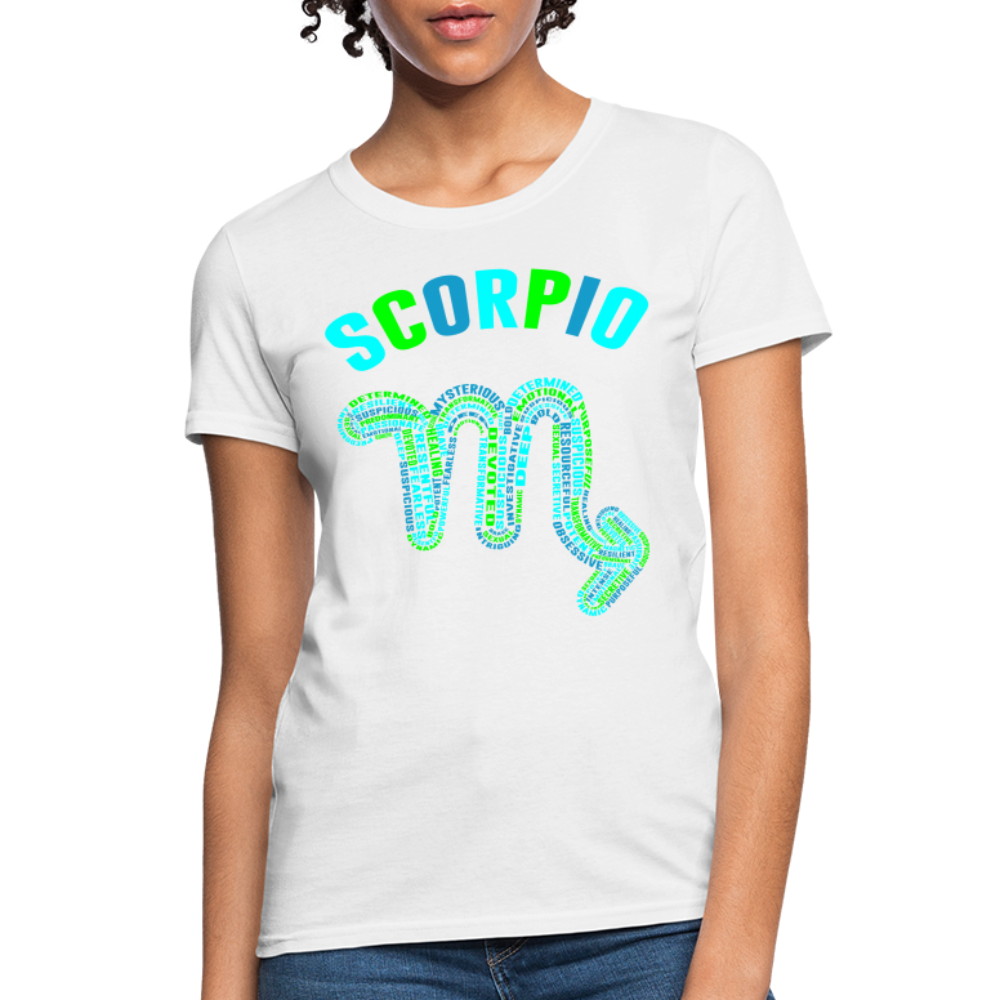 Women's Power Words Scorpio T-Shirt - white