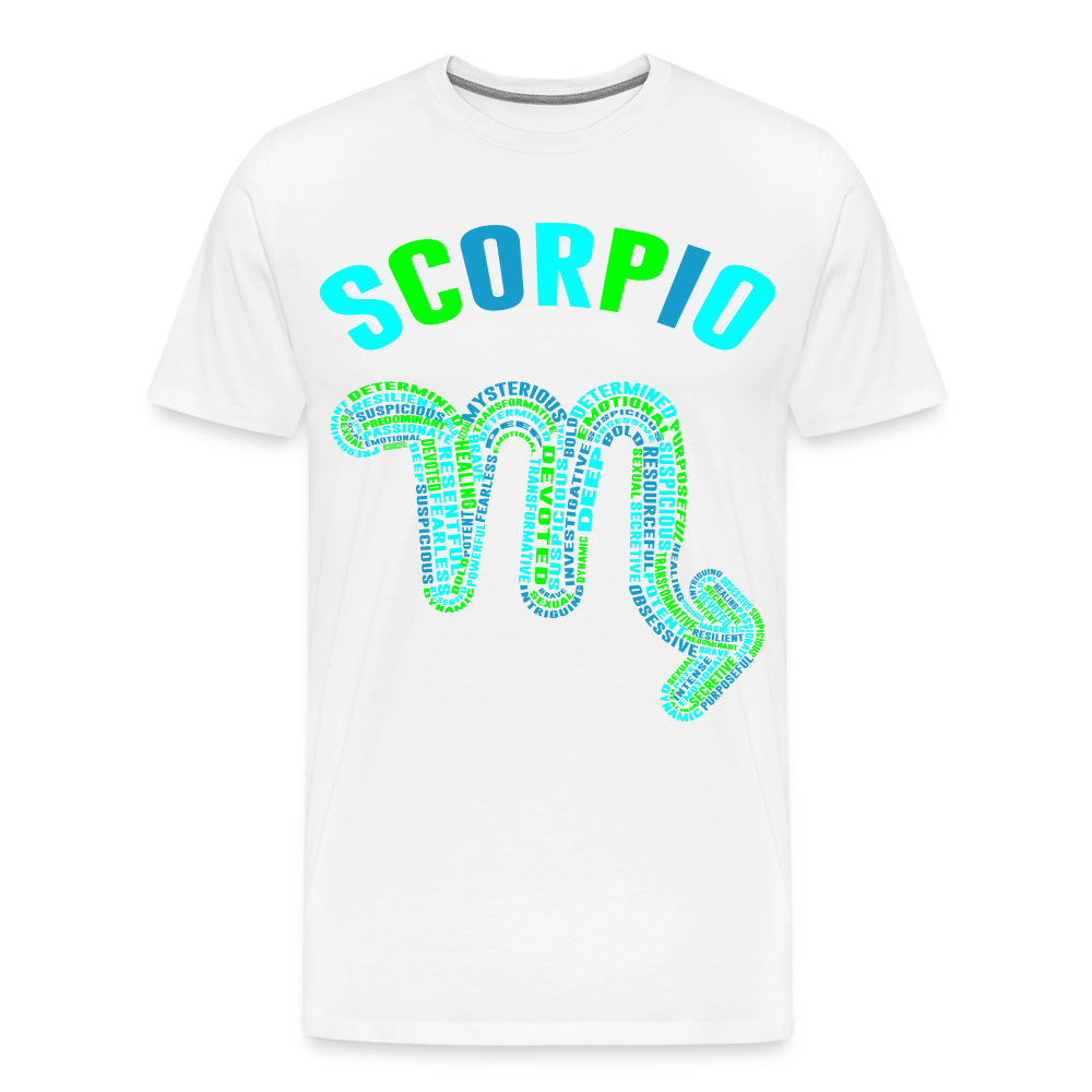 Men's Power Words Scorpio Premium T-Shirt - white