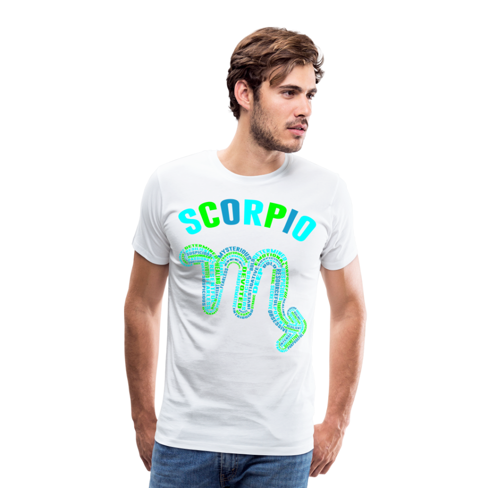 Men's Power Words Scorpio Premium T-Shirt - white