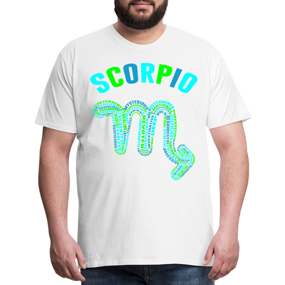 Men's Power Words Scorpio Premium T-Shirt - white