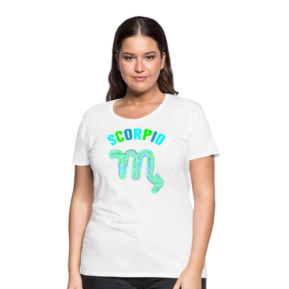 Women's Power Words Scorpio Premium T-Shirt - white