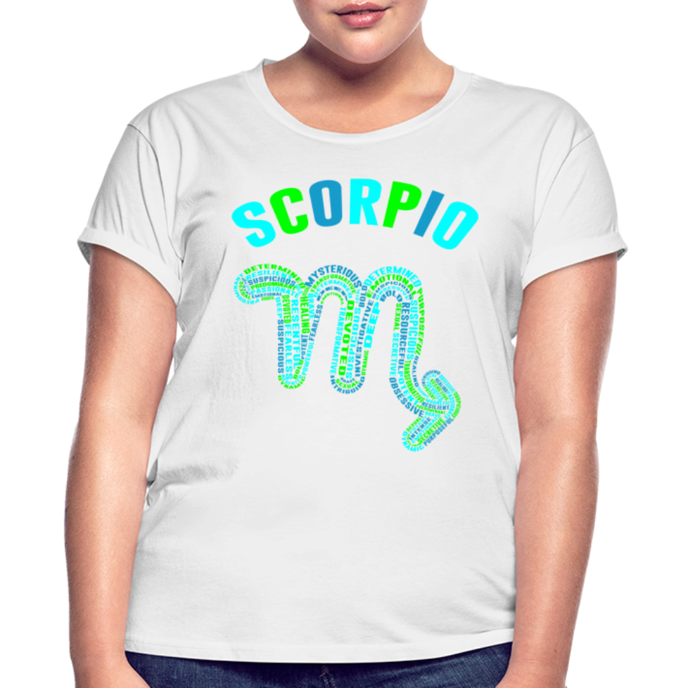 Women's Power Words Scorpio Relaxed Fit T-Shirt - white