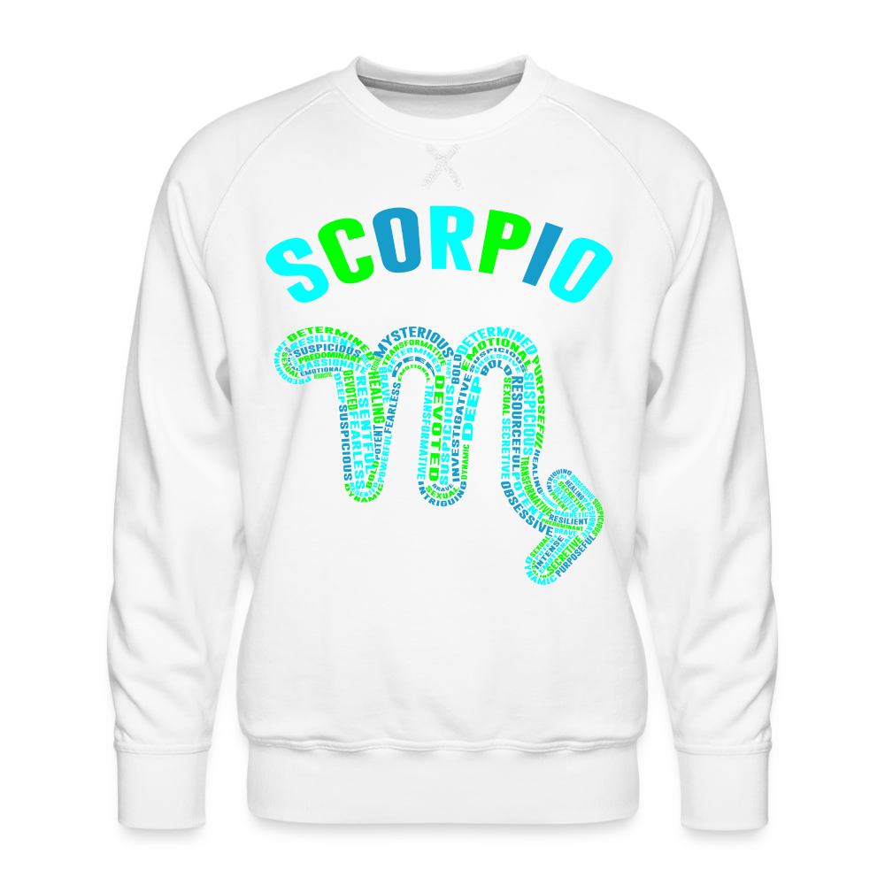 Men's Power Words Scorpio Premium Sweatshirt - white