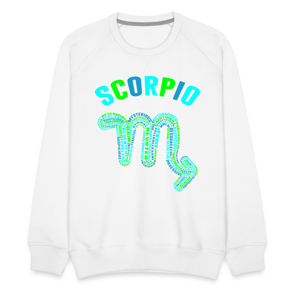 Men's Power Words Scorpio Premium Sweatshirt - white