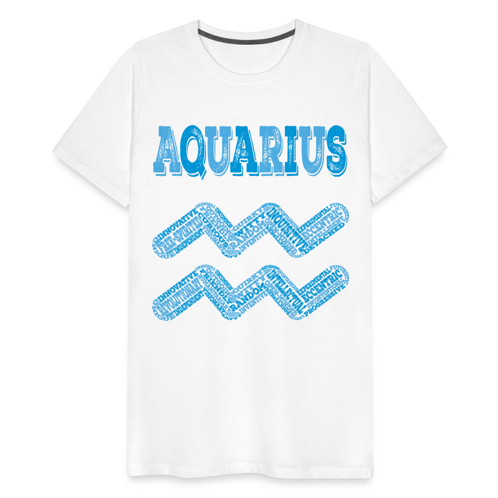 Men's Power Words Aquarius Premium T-Shirt - white