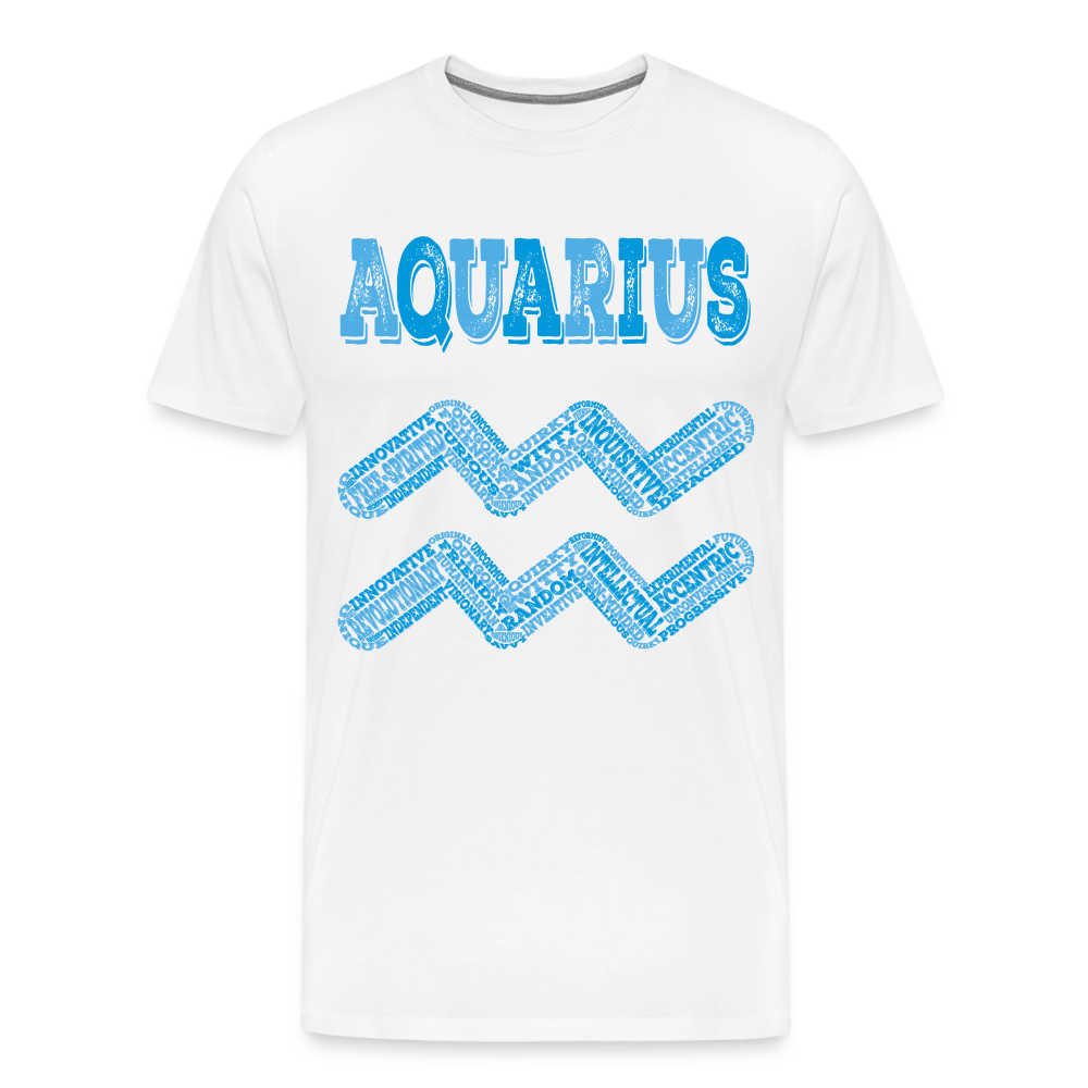 Men's Power Words Aquarius Premium T-Shirt - white