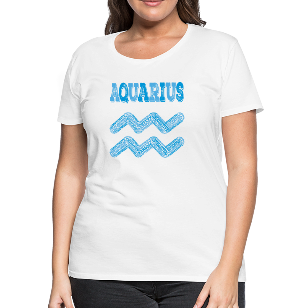 Women's Power Words Aquarius Premium T-Shirt - white