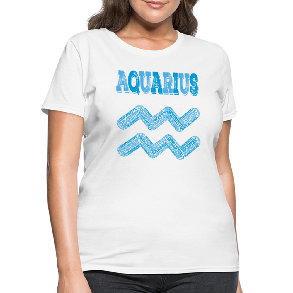 Women's Power Words Aquarius T-Shirt - white