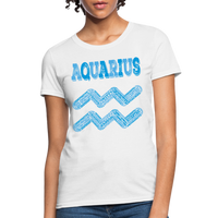 Thumbnail for Women's Power Words Aquarius T-Shirt - white