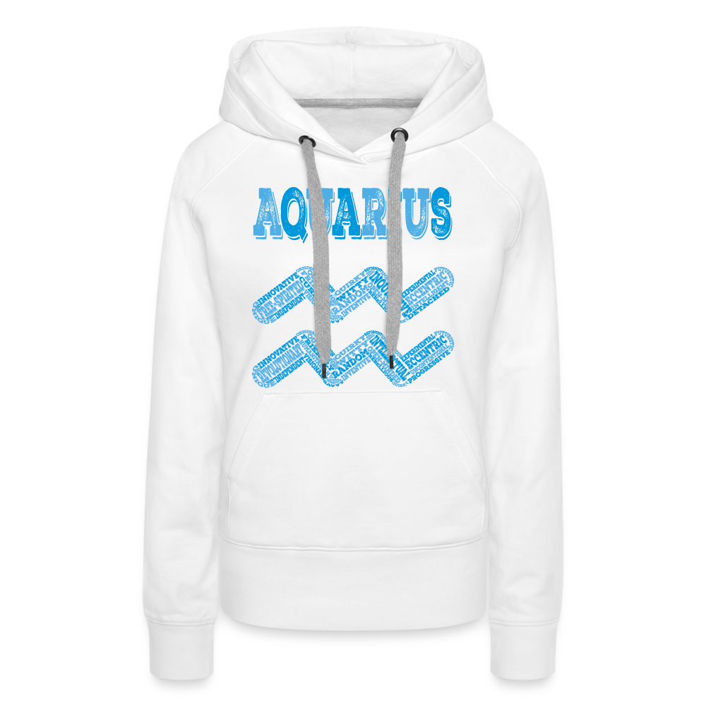 Women's Power Words Aquarius Premium Hoodie - white