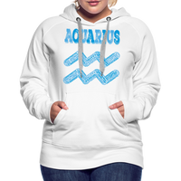 Thumbnail for Women's Power Words Aquarius Premium Hoodie - white