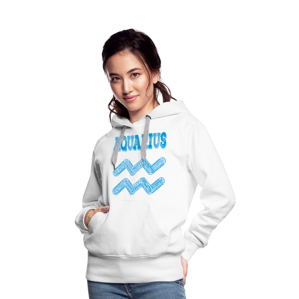 Women's Power Words Aquarius Premium Hoodie - white