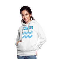 Thumbnail for Women's Power Words Aquarius Premium Hoodie - white