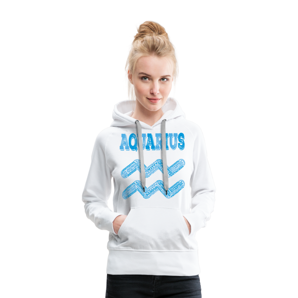 Women's Power Words Aquarius Premium Hoodie - white