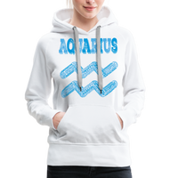 Thumbnail for Women's Power Words Aquarius Premium Hoodie - white