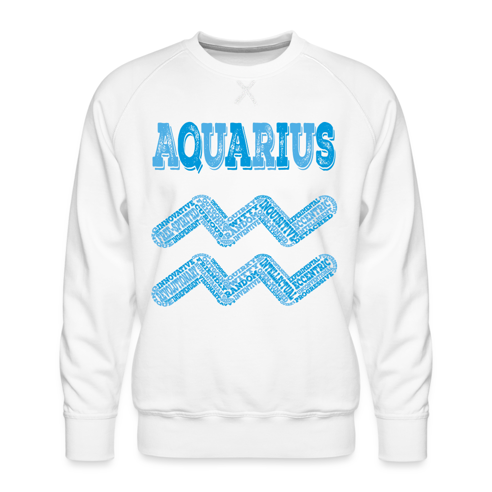 Men's Power Words Aquarius Premium Sweatshirt - white