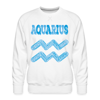 Thumbnail for Men's Power Words Aquarius Premium Sweatshirt - white