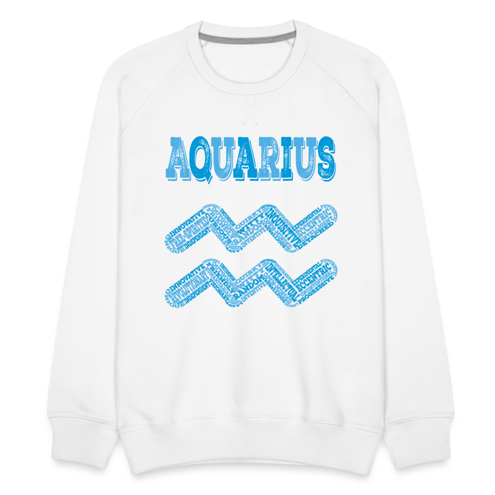Men's Power Words Aquarius Premium Sweatshirt - white