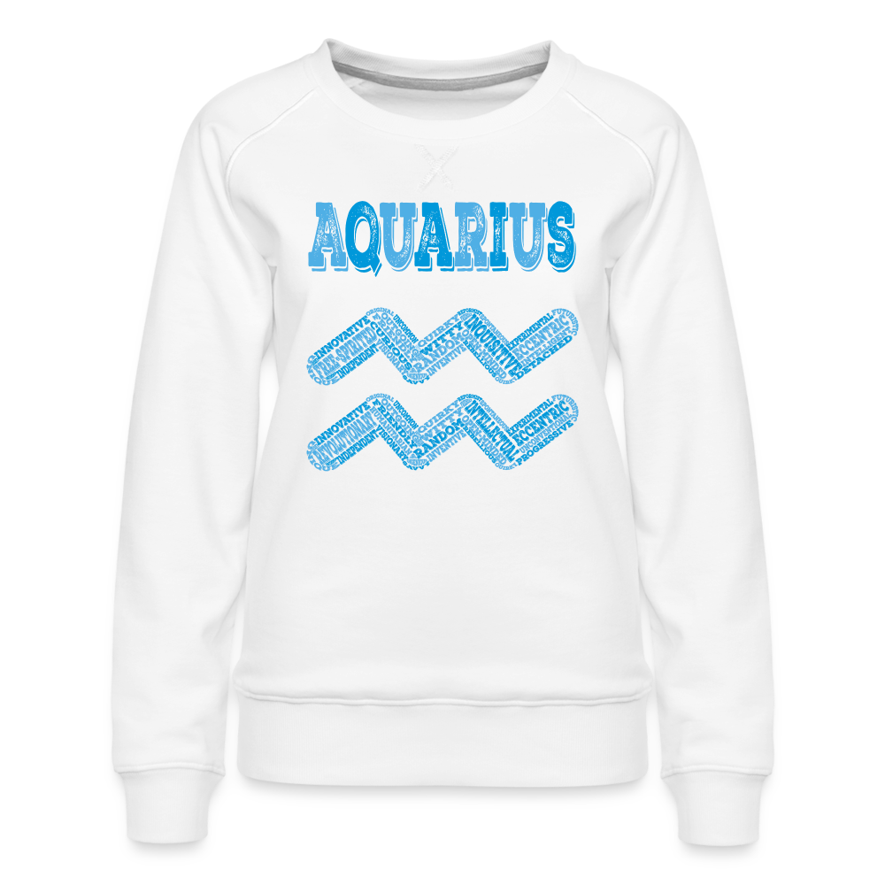 Women's Power Words Aquarius Premium Sweatshirt - white