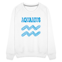 Thumbnail for Women's Power Words Aquarius Premium Sweatshirt - white
