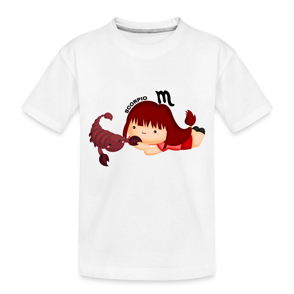 Toddler Astro Girl Scorpio Premium Organic T-Shirt - white
