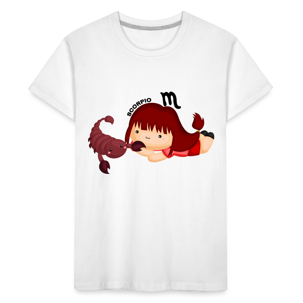 Toddler Astro Girl Scorpio Premium Organic T-Shirt - white