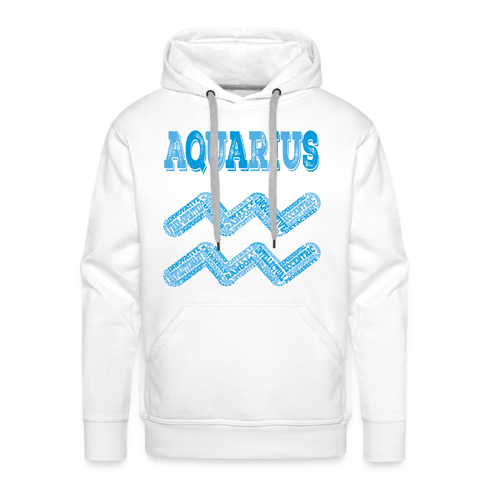 Men's Power Words Aquarius Premium Hoodie - white